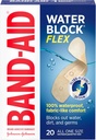 Band- Aid Brand Water Block Flex 100% vandtæt Adhesive Bandages for First-Aid Wown Care of Minor Cuts, Scrapes & Wounds, Ultra-Flexible Design, Steril, All One Size, 20 ct