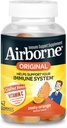Airborne C-vitamin 750mg (per servering) Zesess Orange Flavored Gummies (42 Tæl i en flaske), Gluten- fri immunforsvar supplement med vitaminer A C E, Selenium, Echinacea, Ingefær, Antioxidant