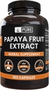 PURE ORIGINAL INGREDIENSER Papaya ekstrakt (365 kapsler) Ingen Magnesium eller ris Fyldere, Altid Ren, Lab Verified