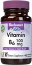 BlueBonnet Nutrition Vitamin B 6 100 mg Energy Vitaminer for kvinder & mænd - Nervesystemet Immun & Heart Health Support Supplement - Non- GMO, Vegan, Gluten- Free - 60 Vegetabilske kapsler