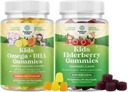Bundle of Kids DHA Omega 3 Gummies - Fedtsyrer Omega 3 6 9 for hjerne immunstyrke & vision - Nutritional DHA og Sambucus Elderberry Gummies for Kids Sundhed - Zink & C for immunforsvar