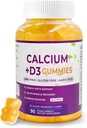 Calcium Magnesium Zinc Supplement Gummies D3-90 Tablets Per Bottle (Calcium 500mg - Magnesium 200mg - Zinc 10mg - Plus Vitamin - Per Serving of 2 Tablets) Vegan Berry Flavor