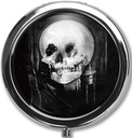 Pill Box sag Pillbox Holder Trinket Stash Box Arsenic Vintage Style Medicin Vitamin Pill Organizer sag (Skull)