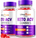 (2 Pack) Ultra Quick Keto ACV Gummies, UltraQuick Keto + ACV Vægttab Support, Premium Keto Plus ACV Formel, Natural Apple Cider Vinagre, Official Gomitas Anmeldelser (120 Gummies)