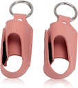 HURRISE 2pcs Asthma Inhaler Holder, Inhaler Holder Keychain, Portable Storage Protective PU Leather Case with Carabiner Clip - Versatile Usage, Stylish and Design for Travel