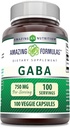 Amazing Formulas GABA Supplement 124; 750 Mg per Serving Medic124; 100 Veggie Kapsler Medic124; Non- GMO Medic124; Gluten- Free Medic124; Lavet i USA Medic124; Ideel til vegetarer