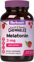 Bluebonnet Nutrition EarthSweet Melatonin 3 mg Fast- Actioning Quick Opløs Nighttime Afslapning & Restable Sleep Support - Sleep Aid - Gluten- Free, Vegan - Raspberry Flavor - 60 tyggetabletter