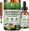 (2 Pack) Organic Soursop Graviola med Sea Moss Liquid Drops, Soursop Bitters Liquid Rich in Multivitamin for Natural Antioxidant, Immunboost, Cell Support & Regeneration, Pineapple Flavor