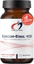 Design til sundhed Curcum- Evail 400 - Biotilgængelige gurkemeje kosttilskud - Evail emulsion teknologi - Curcumin C3 Complex med gurkemeje olie + vitamin E, ikke-GMO (60 Softels)