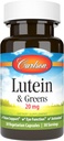 Carlson - Lutein & Greens, 20 mg, Vision Support & Eye Function, Antioxidant, 30 vegetariske kapsler