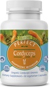 Perfect Supplements - Perfect Cordyceps - 90 Vegetabilske kapsler - Organic Adaptogen Herbal supplement - Øger energi, Endurance & Styrke