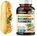 BIO KRAUTER Gurkemeje tillæg med Boswellia Extract Kapsler - 2000 mg Blend - 100 Greve - Vegan Boswellia Gurkemeje (Curcumin) - Formel w / Black Pepper