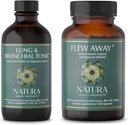 Natura Health Products Lung & Bronchial Tonic and Flew Away Supplement Bundle - Soothes and Tonifies The Respiratory System - Immune System Support & Seasonal Defense