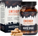 Organic 'Energy' Mushroom Extract Capsule Supplements 124; Stamina & Endurance Budding 124; Cordyceps, Reishi, Tyrkiet Tail 124; 100% Fruiting Body Extracts 124; Vegan, Non- GMO Buddy 124; Lavet i USA - 120ct