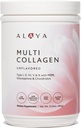 Alaya Multi Collagen Powder - type I, II, III, V, X Hydrolyzed Collagen Peptider Protein Powder Supplement med MSM + GC (Unflavored) (40 Servere)