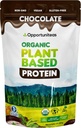 Opportuniteas Organic Plant Protein Powder, 20g Vegan Protein fra Pea, Pumpkin, og Rice, Ingen sukker, non-GMO, Glutenfri, Cremet chokolade, 1 LB