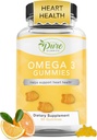 Pure By Nature Omega 3 Gummies for Adults & Kids, Omega 3 Fatty Acid Supplements with Omega 3 6 9 for Circulatory Support, No Fish Oil Orange Flavor Omega Gummies, 60 Days Supply (60 Count)