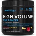 PEScience High Volume Stimulering - Gratis Pre Workout, Nitric Oxide Booster med L Citrullin & L Arginin Nitrate, Non- Stim Preworkout for mænd og kvinder, 36 Scoops, Raspberry Lemonade