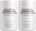 Codeage Women’s Daily Multivitamin, 25+ Vitamins & Minerals, Fermented, Organic Whole Foods, Probiotics Supplement - Vitamin A, B, C, D, E & K, Omega 3, Zinc – Vegan - 2 Pack