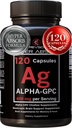 Alpha GPC supplement & BioPerine for Hyper Absorption - 120 Tæl, Alpha- GPC 600 mg per servering - Nootropics for Memory, Focus, Energy, & Drive - Cholin Kosttilskud til Boost Acetylcholin, Lavet i USA