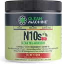 CLEAN MACHINE N10s Plant- baseret Pre Workout Powder - Vegan Energy Supplement med 3 Klinisk testede Patenterede Ingredienser til muskel størrelse, Styrke, Pump & Endurance - Non-GMO, 30 Serveringer