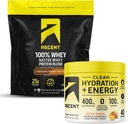 Duft 100% Whey Protein Powder, Chokolade Peanut Butter 4 LB & Hydration + Energy Electrolytes, Orange Mango 40 Servering