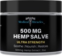 Medical Miracles Hemp 500 Mg Ultra Strength Healing Salve Ideal for HIPS, Joints, Neck, Back, Elbows, Fingers, Hands, and Knees Made in USA