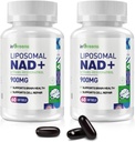 900 mg Liposomal NAD + Supplement med Trans Resveratrol 300 mg, Erstatter NMN, Superior Absorption, True NAD Plus supplement til DNA reparation og Boost NAD +, Aging Defense, Energy, 120 Softgels, 2 Pack