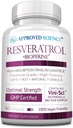 Godkendte Science ® Resveratrol - 1000 mg Trans Resveratrol - 250 mg Polyphenol - 98% Renhed - Inkluderer Bioperine ® - 60 Veganske venlige kapsler - 1 flaske