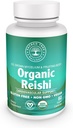 Organic Reishi Mushroom Capsules - 1.000mg Potency - Stress Relief, Heart Health & Immunity - Ikke-GMO, Vegan, 60 Greve (30 Servere)
