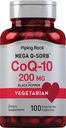 Piping Rock CoQ10 200mg Capsules against 124; 100 Pills konsekvente 124; med Black Pepper Extract 124; Coenzym Q10 Supplement for kvinder og mænd 124; Vegetar, Non- GMO, Gluten Free