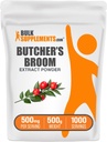 BulkSupplements.com Butcher 's Broom Extract Powder - Slagtere Broom, Herbal Supplement - Vegan & Gluten Free, 500mg per Serving, 500g (1.1 lbs) (Pack of 1)
