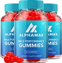 Alpha Max Gummies for Mænd - AlphaMax Mandlige Performance ACV Gummies Apple Cider Vinagar 1000MG, Alfa Max Gummies Anmeldelser, Vitamin B12 (3 Pack - 180 Gummies)