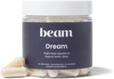 Beam Dream Sleep Capsules, L-Theanine, Apigenin, Reishi and Magnesium, Third Party Tested Natural Sleep Aid & Sleep Supplement for Deep Sleep, Relaxation and Recovery, Sleep Support, 30 Servings