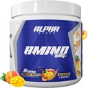 Alpha Supps Amino NRG + BCAA Amino Energy Recovery Powder - Hydration Blend med Electrolytes - Focus Blend for Optimal Performance Support i Mænd & Kvinder (30 Servere, Peachy Mango)