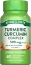 Nature's Truth Turmeric Curcumin with Black Pepper Extract | 500mg | 60 Capsules | Non-GMO and Gluten Free Complex Supplement