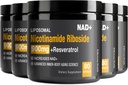 NAD Supplement - NAD+ with Nicotinamide Riboside (NR) and Resveratrol Quercetin 900mg Pure Organic NAD Plus for Cellular Repair Healthy Aging Brain Function, 80 Capsules (Pack of 5)