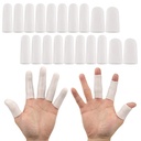 ANCIRS Gel Finger Support Protector Handsker, Gel Finger Cots / Covers - Forskellige størrelser Silicone Fingertips til hænder Cracking, Eksem Hud (20pcs White)