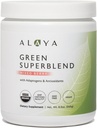 Alaya Organic Super Green Powder - Premium Green Juice Superfood Supplement Powder - Adaptogens, Antioxidanter & Probiotika Blend - USDA Organic, Non- GMO, Vegan - 30 Servere (blandet berry)