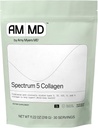 Amy Myers MD Spectrum 5 Collagen Peptider Powder - Daily Collagen tillæg for sundt hår, hud & negle - for fælles støtte, Gut & immunforsvar - 30 Servere