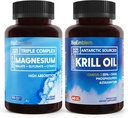 Bioemblem Triple Magnesium Complex og antarktisk krill olie, understøtter søvn og hjerne sundhed, hjerte og fælles sundhed, fremmer kardiovaskulær sundhed, og støtter afspænding