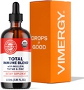 Vimergy Total Immune Blend* Liquid Supplement, 57 Servings Fast-Absorbing Immune Support – All-Season, Zinc, Thyme and Mullein Drops Non-GMO, Vegan, USDA Organic, Immunity Support for Adults (115 mL)