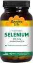 Country Life Selenium 100 mcg, Gær Free - 90 tabletter