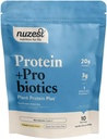 Nuzest - Protein + Probiotika - Gut Health - Superfood Powder Plant Protein Blend - 300g / 10.6 oz Pouch (10 Servere) (Fransk Vanilla, 300g)