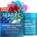 MAREE Complete Beauty Solution - Under Eye Gels & Hair Mask, Conditioner - Marine Collagen, Hyaluronic Acid, Coconut Oil & Keratin - Reduces Puffy Eyes & Dark Circles, Hydrating Fine & Frizzy Hair