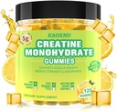 Creatine monohydrat Gummies 5600mg for mænd og kvinder, 120 CT Chewable Creatinine Gummies for Muscle Support, Energy Boost, 5,6g Creatine Monohydrat per servering - Sukker fri, Vegan (Lemon Flavor)