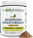 BIOptimizers Mushroom Coffee Alternative - Chai Drink - Lions Mane, Chaga, Reishi + Collagen Peptider til Fokus, Energi & Gut Sundhed - Adaptogene svampe & MCT Powder - 15 Serveringer