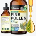 BIO KRAUTER Pine Pollen Tinktur - Pine Pollen Powder Liquid Extract for immunsupport - Alkohol & Sukker Free Natural Herbal Supplement - 4 Fl.Oz.