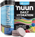 Nuun Energy Electrolyte Tablets med Ginseng, Koffein fra Green Tea Extract, Vitamin B12, B6, B5, Magnesium & 4 Andre Elektrolyter, Gluten Free & Vegan, Blandede Flavors, 4 Pack (40 Servere i alt)