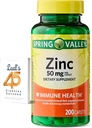 Spring Valley Zinc 50 mg, 200 Count, Dietary Supplement Caplets for Immune Health, Zinc Immune Supplements, Bundle with Lual's 45 Diabetes Decoded